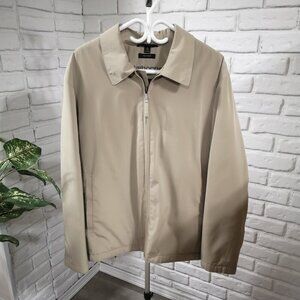 Claiborne Men's Size Large Tan Poly Tech Full Zip Jacket